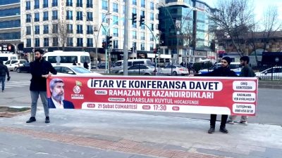 Furkan Vakfı’nın Batman’da düzenlemeyi planladığı iftar programı öncesinde başlayan pankart